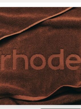 RHODE LIMITED EDITION NEW Brown Bronze Terry Cloth Towel with Embossed Logo